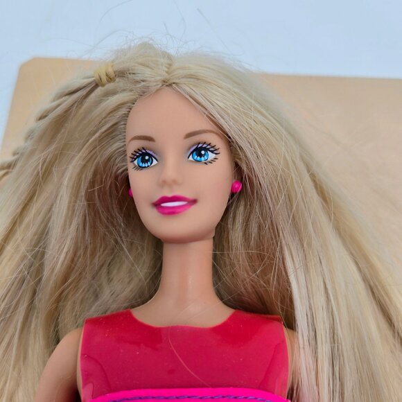 Barbie Sit In Style Doll 23421 Pink Inflatable Chair 1999 Incomplete With Box Ma - Picture 3 of 11